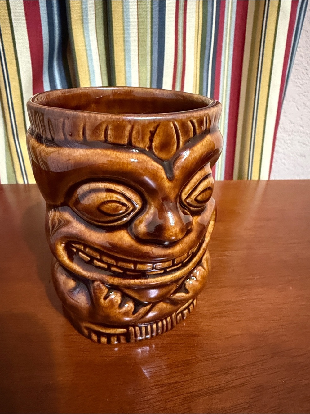 Vintage Shaka Tiki Face Glazed Ceramic Coffee Mug
